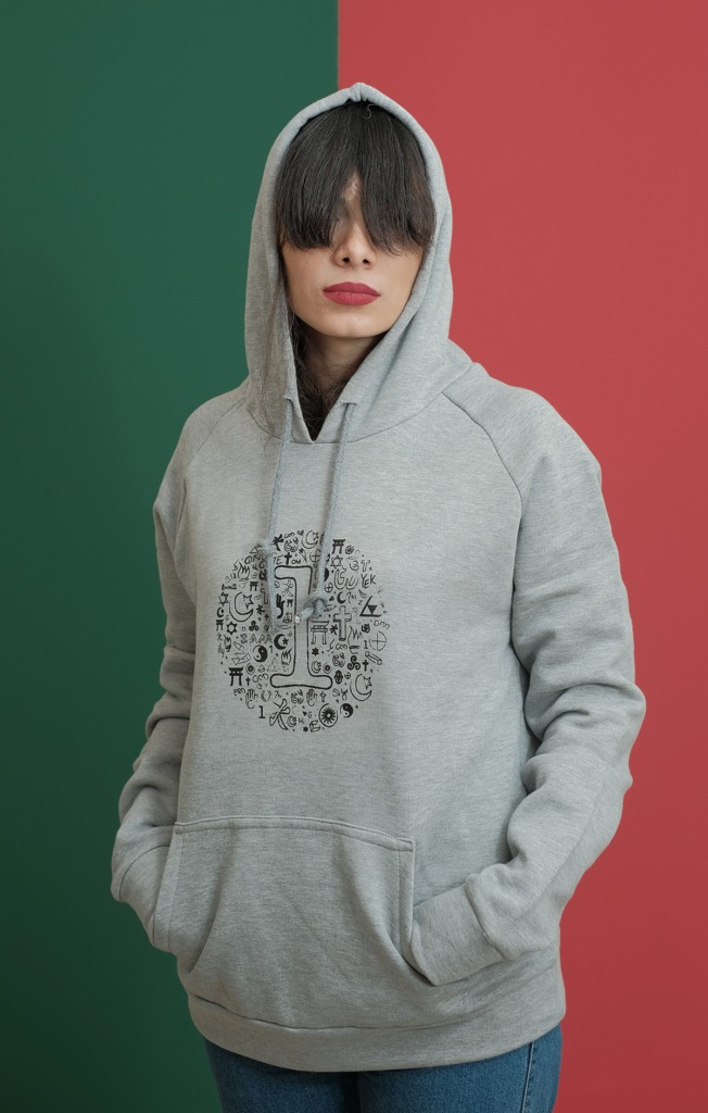 Mahdiye Sadr wearing only one hoodie